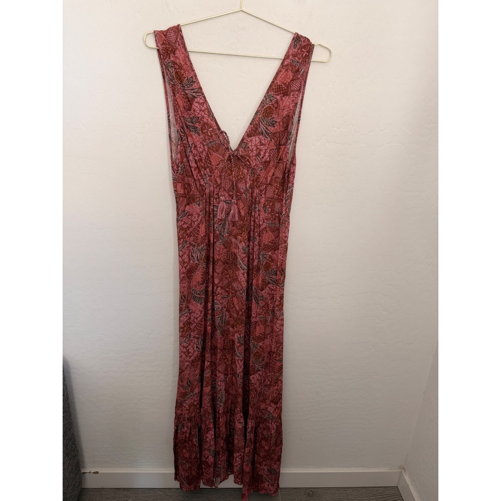 Faherty Brand Eden DressRose Geometric Floral V-Neck Tiered Maxi Boho Small NWT
